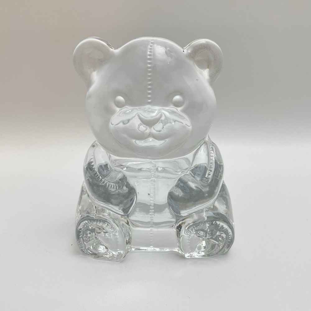 Partylite Vintage Teddy Bear Votive Tea‎ Light Figurine Glass Candle Holder